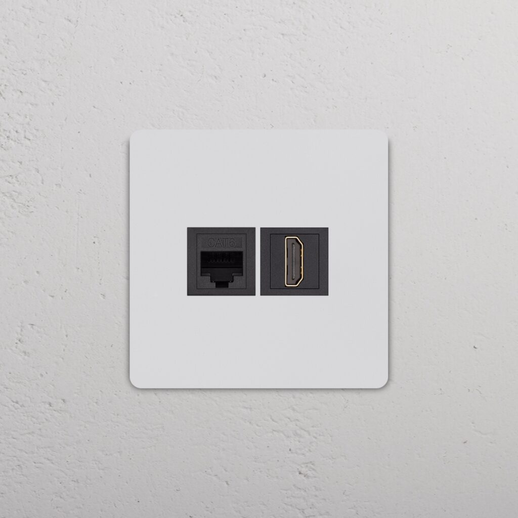 Grove Gniazdo RJ45 i HDMI w pojedynczej ramce – Do malowania, Czarny