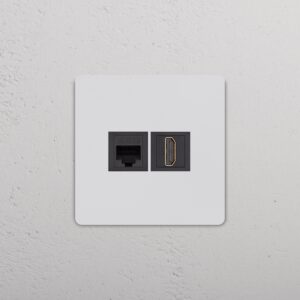 Grove Gniazdo RJ45 i HDMI w pojedynczej ramce – Do malowania, Czarny