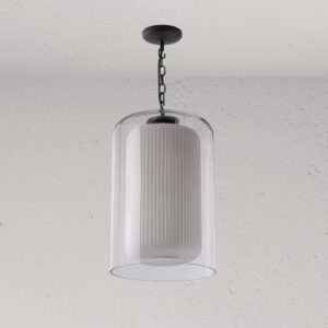 Windsor duża lampa wisząca z opalowym szkłem – Brąz