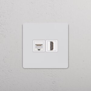 Grove Gniazdo RJ45 i HDMI w pojedynczej ramce – Do malowania, Biały