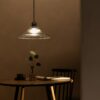 Hammersmith duża lampa wisząca z ryflowanym szkłem – Brąz