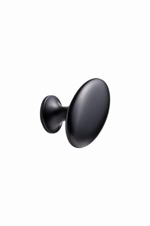Gałka meblowa Oval Simple W/Pins 26 Metalowa Czarna Matowa