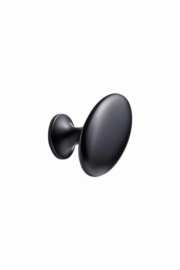 Gałka meblowa Oval Simple W/Pins 26 Metalowa Czarna Matowa