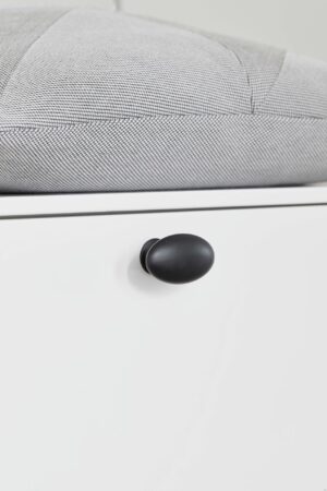 Gałka meblowa Oval Simple W/Pins 26 Metalowa Czarna Matowa