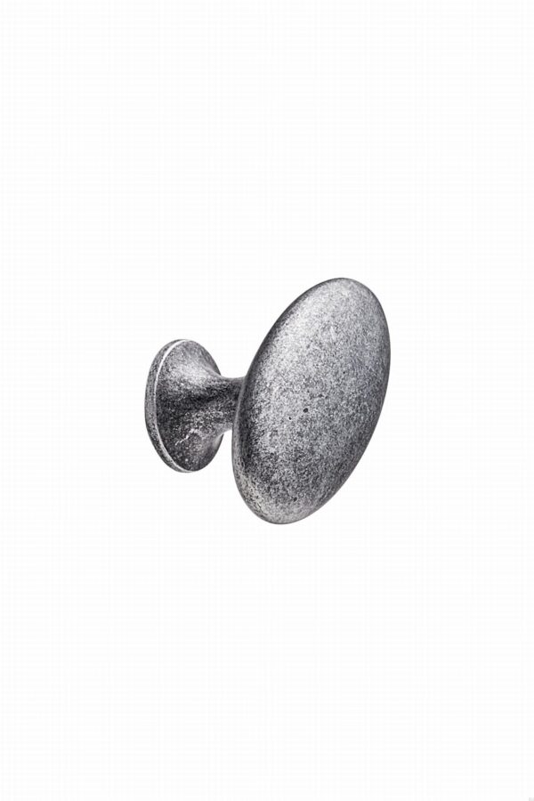 Gałka meblowa Oval Simple W/Pins 26 Metalowa Szara