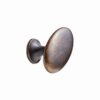 Gałka meblowa Oval Simple W/Pins 26 Metalowa Antyczny Brąz