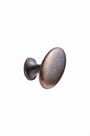 Gałka meblowa Oval Simple W/Pins 26 Metalowa Antyczny Brąz