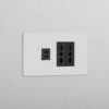 Grove 4-Module USB-C 30W & 2x Bipasso Socket – Paintable Black