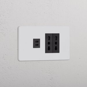Grove 4-Module USB-C 30W & 2x Bipasso Socket – Paintable Black