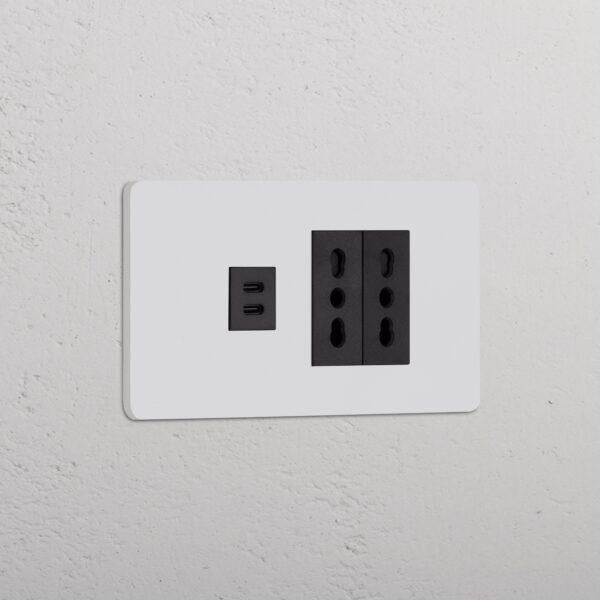 Grove 4-Module USB-C 30W & 2x Bipasso Socket – Paintable Black