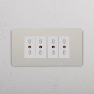 Grove 4-modułowe gniazdo 4x Bipasso – Polerowany nikiel, Biały