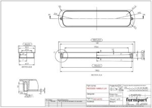 Uchwyt meblowy wpuszczany Lux 192 Metalowy Srebrny