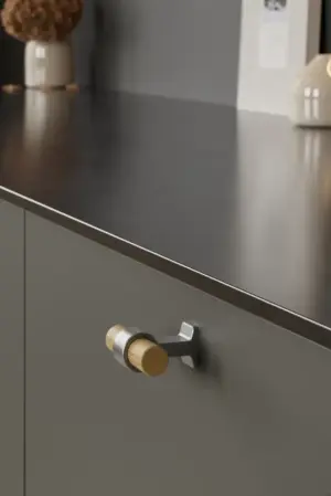 Gałka meblowa T-Bar Bond Wood 50 Drewniana Dębowa Srebrna