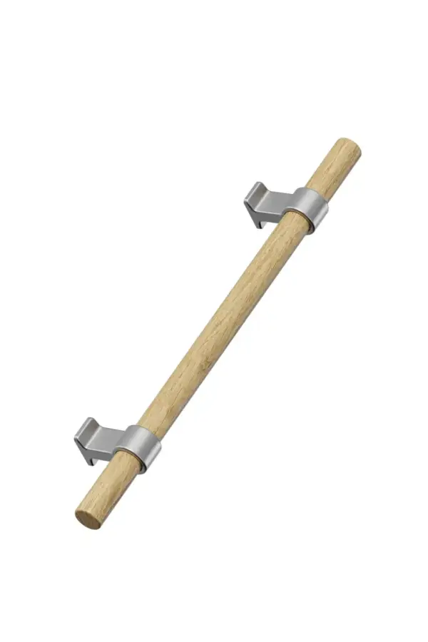 Uchwyt meblowy podłużny Bond Wood 160 Drewniany Dębowy Srebrny