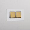 Grove 4-Module 2x Rocker Switch – Paintable Antique Brass, Czarny