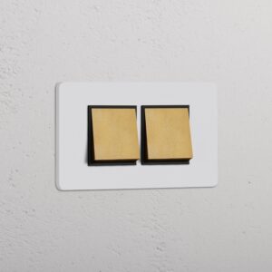 Grove 4-Module 2x Rocker Switch – Paintable Antique Brass, Czarny