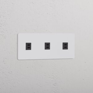 Grove Gniazdo USB-C 30 W x 3 w potrójnej ramce – Do malowania, Czarny
