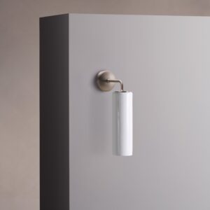 Claremont mały kinkiet ścienny z delikatną porcelaną – Satynowy nikiel