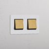 Grove Włącznik klawiszowy x 2 w podwójnej ramce – Antyczny mosiądz do malowania, Czarny