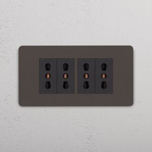 Grove 4-modułowe gniazdo 4x Bipasso – Brąz, Czarny