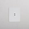 Grove Gniazdo USB-C 30 W w pojedynczej ramce – Do malowania, Biały