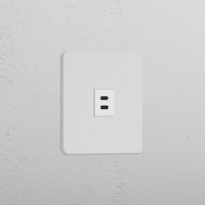Grove Gniazdo USB-C 30 W w pojedynczej ramce – Do malowania, Biały