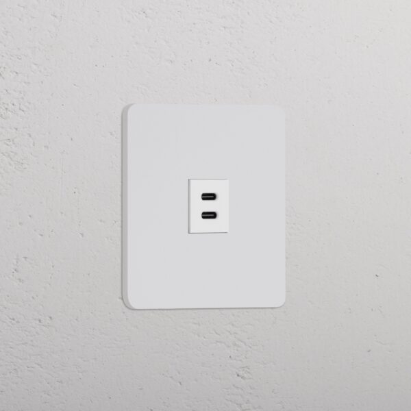Grove Gniazdo USB-C 30 W w pojedynczej ramce – Do malowania, Biały
