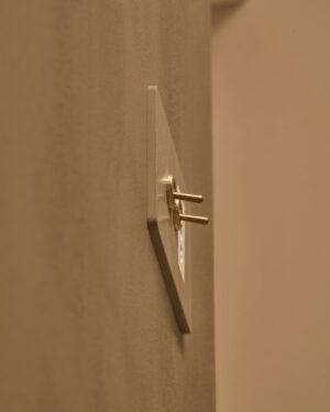 Grove 3-Module 2x Toggle Switch & Bipasso Socket – Paintable Antique Brass, Biały
