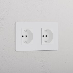 Grove Gniazdo Schuko/Bipasso x 2 w podwójnej ramce – Do malowania, Biały