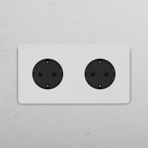 Grove Gniazdo Schuko typu F x 2 w podwójnej ramce – Do malowania, Czarny