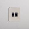 Grove Gniazdo RJ45 x 2 w pojedynczej ramce – Satynowy nikiel, Czarny