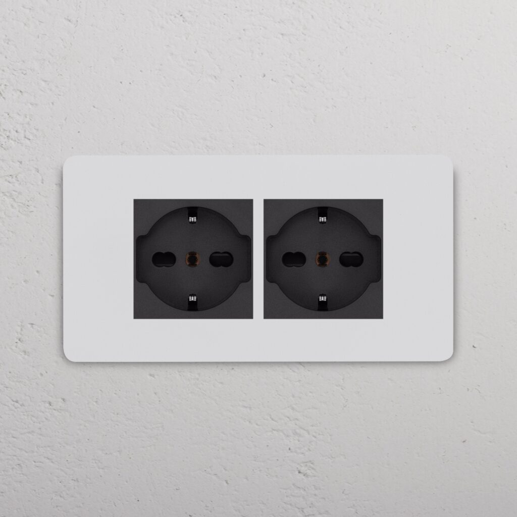 Grove 4-Module 2x Schucko/Bipasso Socket – Paintable Black