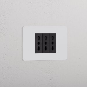 Grove 3-Module 3x Bipasso Socket – Paintable Black
