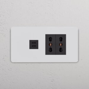Grove 4-Module USB-C 30W & 2x Bipasso Socket – Paintable Black