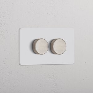 Grove IT Grove 4-Module 2x Multiway Dimmer Switch – Paintable Satin Nickel