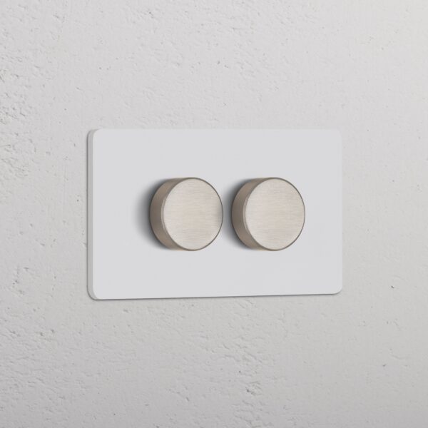 Grove IT Grove 4-Module 2x Multiway Dimmer Switch – Paintable Satin Nickel