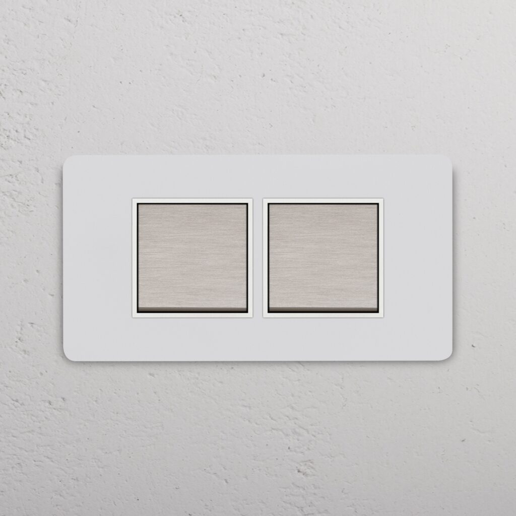 Grove IT Grove 4-Module 2x Rocker Switch – Paintable Satin Nickel White