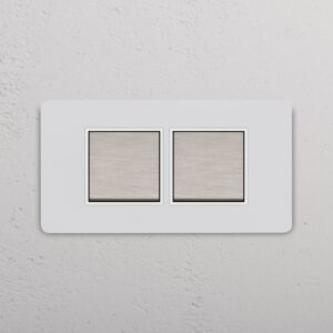 Grove IT Grove 4-Module 2x Rocker Switch – Paintable Satin Nickel White
