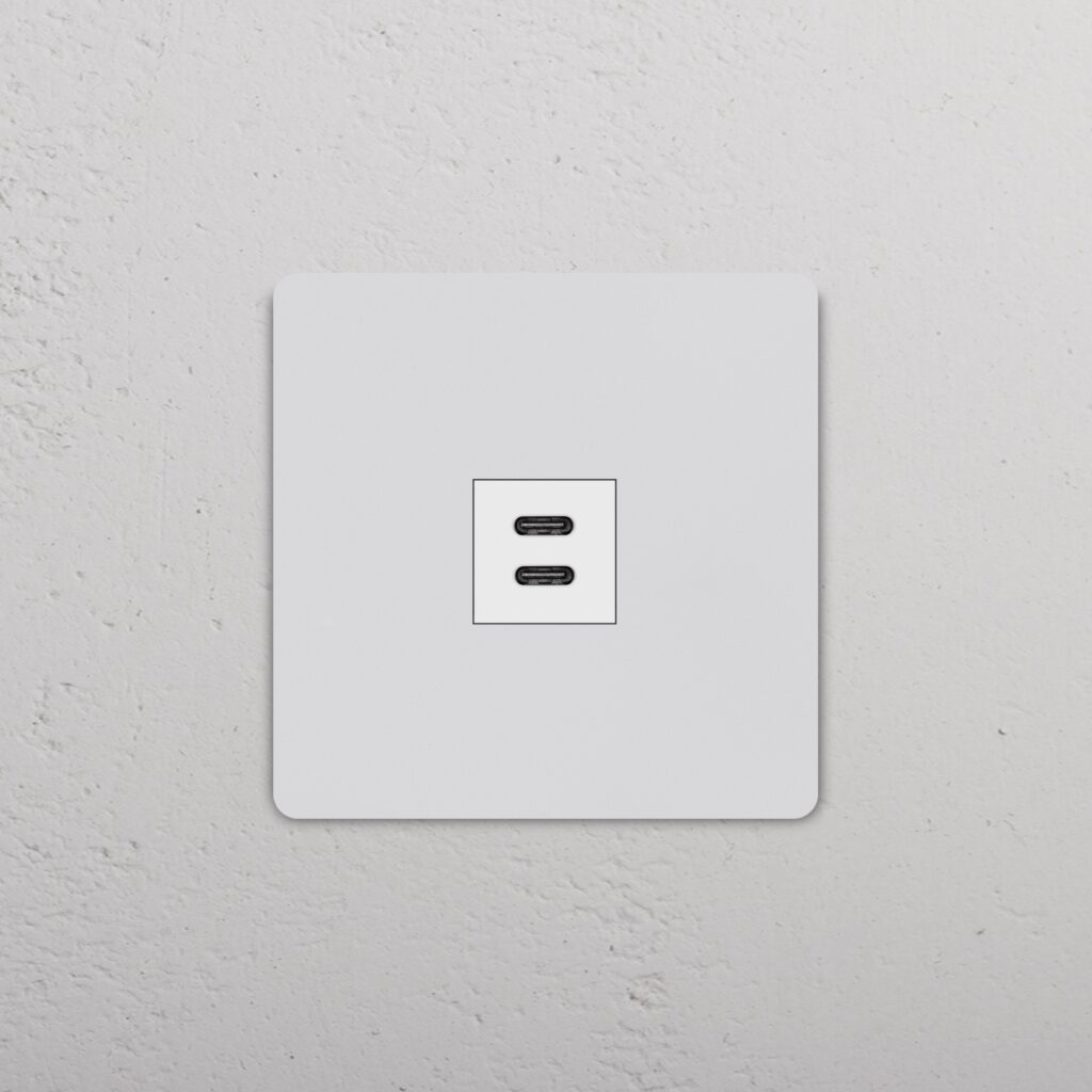 Grove Gniazdo USB-C 30 W w pojedynczej ramce – Do malowania, Biały