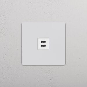 Grove Gniazdo USB-C 30 W w pojedynczej ramce – Do malowania, Biały