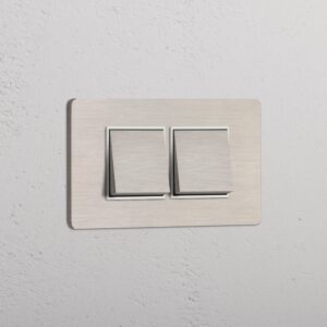 Grove 4-Module 2x Rocker Switch – Satynowy nikiel, Biały