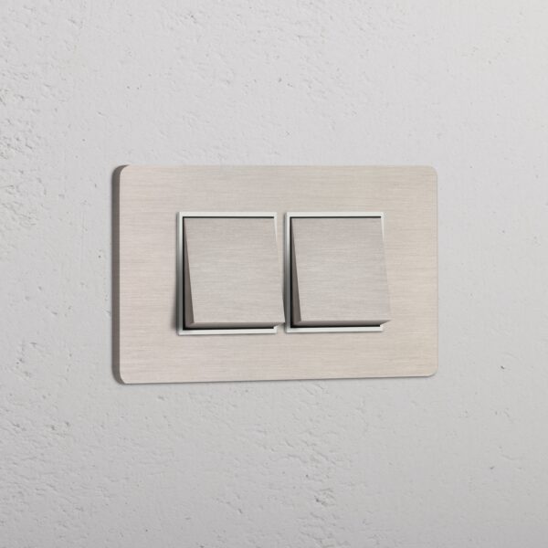 Grove 4-Module 2x Rocker Switch – Satynowy nikiel, Biały