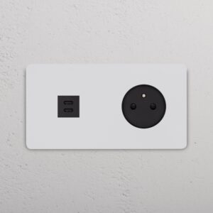 Grove Podwójne gniazdo USB-C 30 W i gniazdo francuskie/belgijskie typu E – Do malowania, Czarny