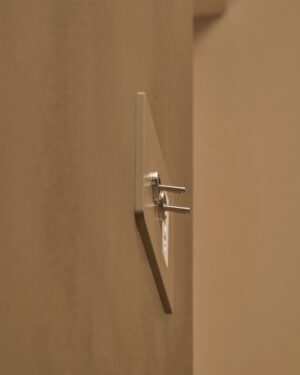 Grove 3-Module 2x Toggle Switch & Bipasso Socket – Paintable Polished Nickel, Biały