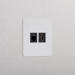 Grove Gniazdo RJ45 i HDMI w pojedynczej ramce – Do malowania, Czarny