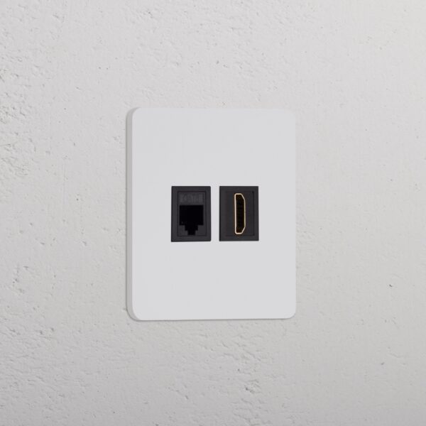 Grove Gniazdo RJ45 i HDMI w pojedynczej ramce – Do malowania, Czarny