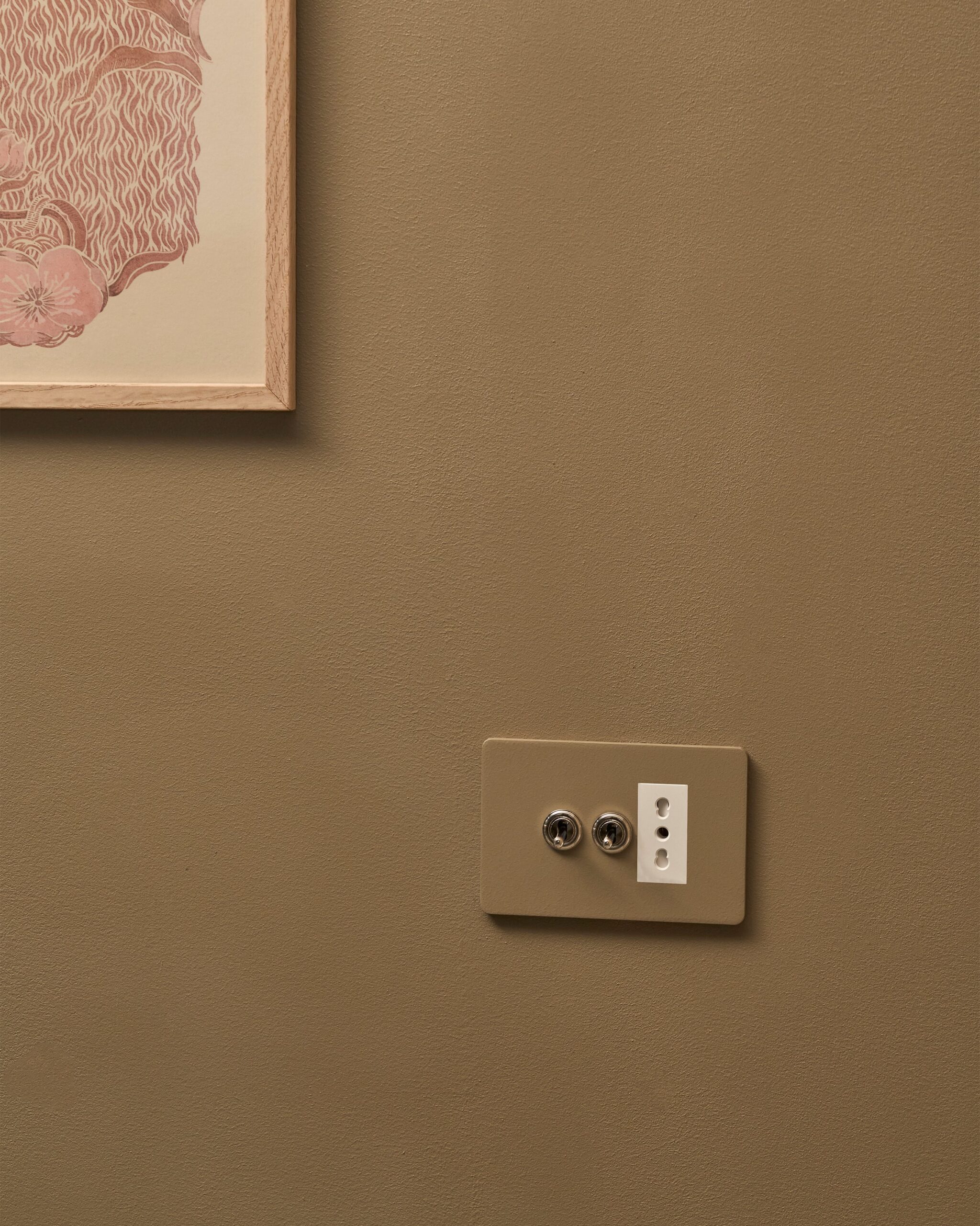 Grove 3-Module 2x Toggle Switch & Bipasso Socket – Paintable Polished Nickel, Biały