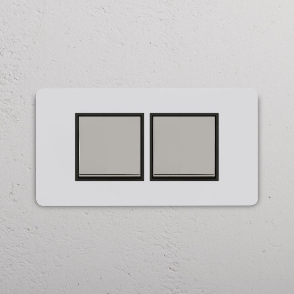Grove 4-Module 2x Rocker Switch – Paintable Polished Nickel, Czarny