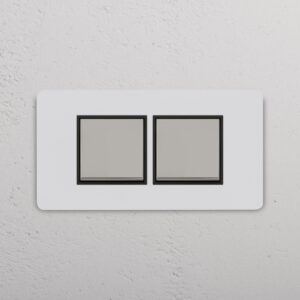 Grove 4-Module 2x Rocker Switch – Paintable Polished Nickel, Czarny