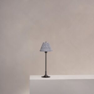 Cotswold mała plisowana lampa stołowa niebieskoszary – Brąz